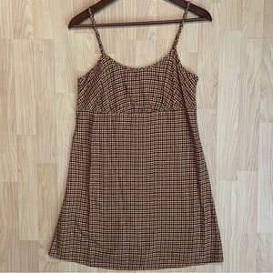 Plaid Pattern Spaghetti Strap Mini Slip Dress